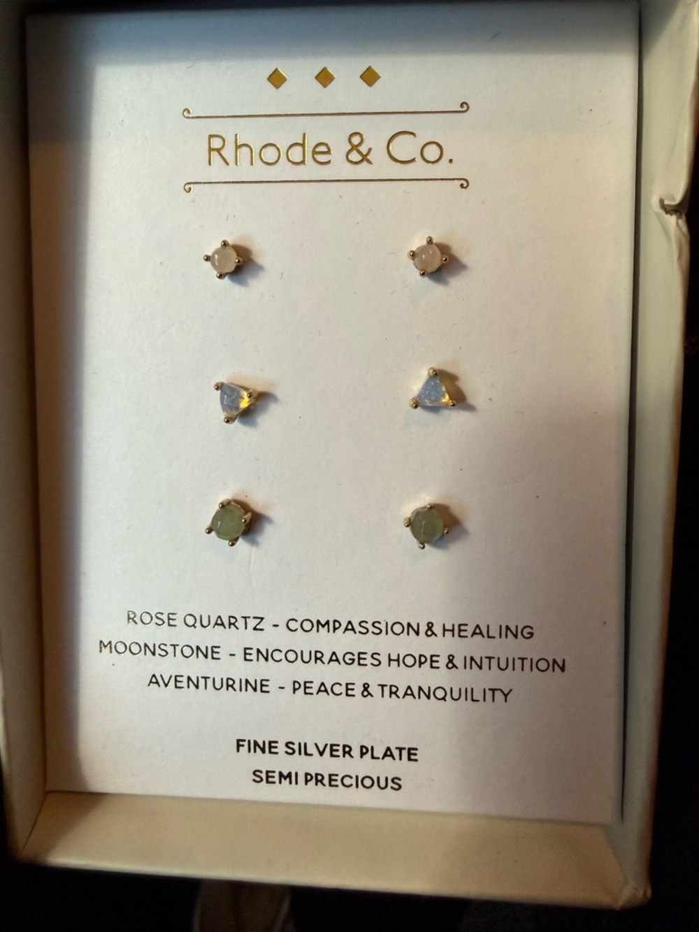 Semi-Precious Stud Earring Set — Rose Quartz, Moonstone & Aventurine